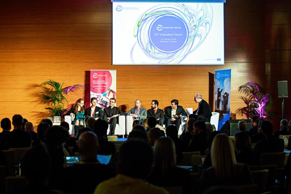 2016 EIT Venture Award Nominees: Genevieve Bergeret, Andreas Kunze, Rolf Kersten, Florian Schneider, Koen Koevoets, André Croft de Moura (from left to right)
