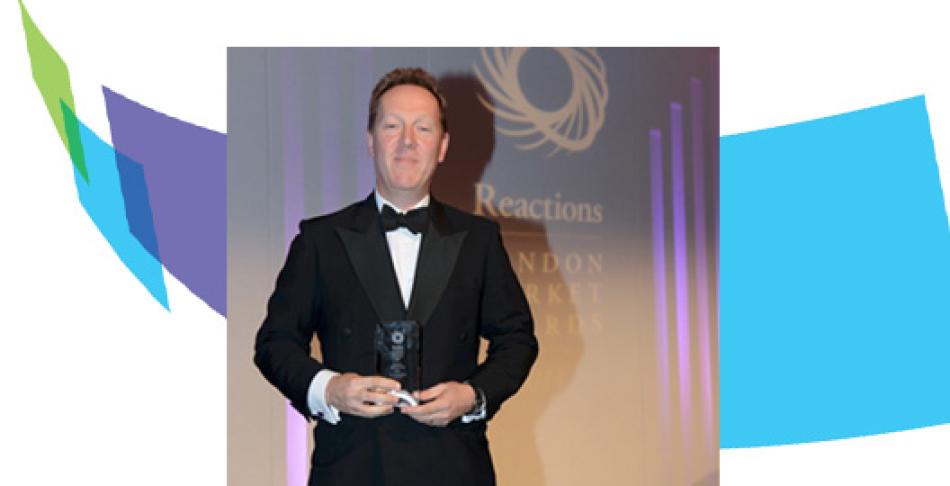 Dickie Whitaker accepting the award on behalf of the Oasis project