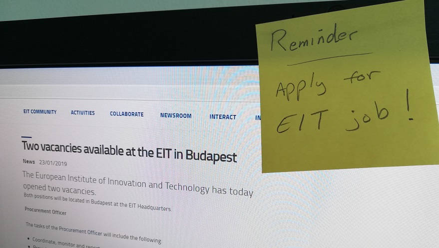 Two vacancies EIT January 2019